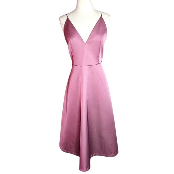 H&M A-line Fit & Flare Midi Dress In Blush Pink Size 8 NWT - Picture 5 of 13